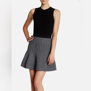 RACHEL Rachel Roy A-Line Dolly skirt in black and white (medium) herringbone